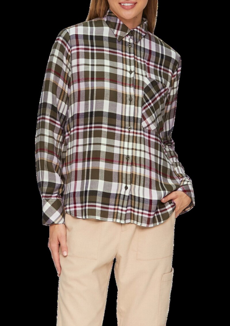 Karierte Hemdbluse aus Viskosemix