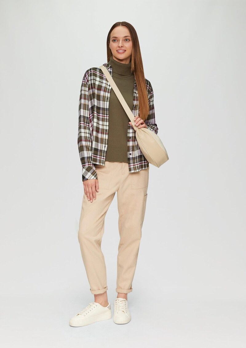 Karierte Hemdbluse aus Viskosemix