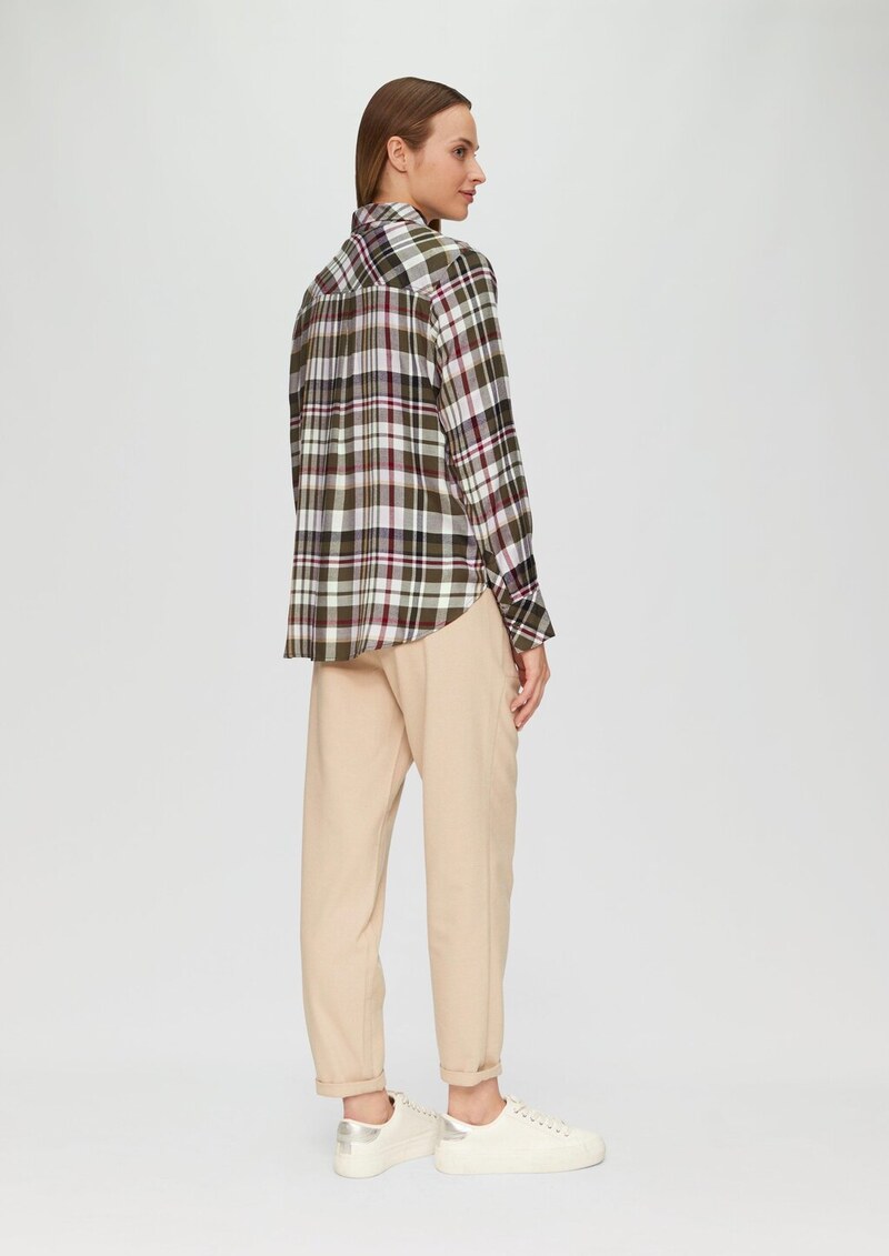 Karierte Hemdbluse aus Viskosemix