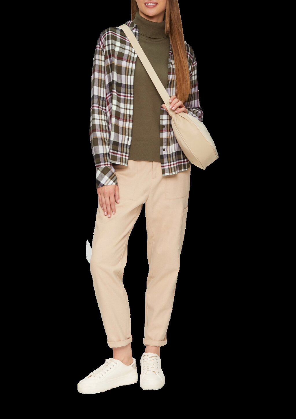 Karierte Hemdbluse aus Viskosemix