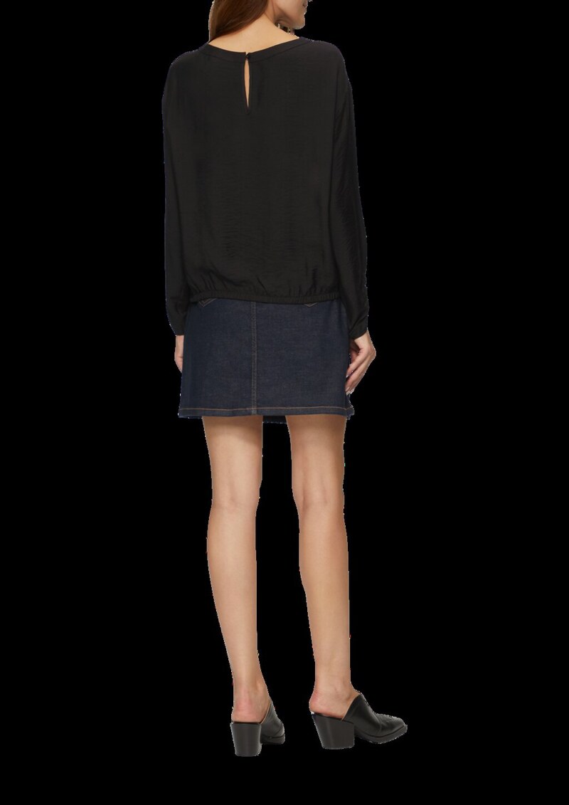 Viskose-Bluse mit elastischem Saum