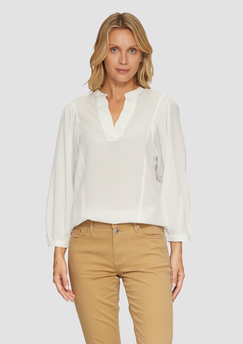 Transparente Bluse mit Strukturmuster