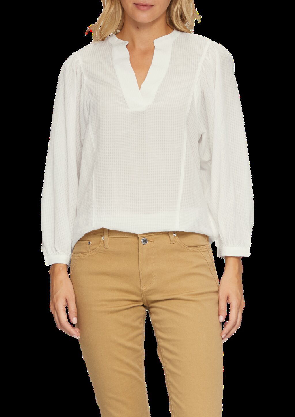 Transparente Bluse mit Strukturmuster