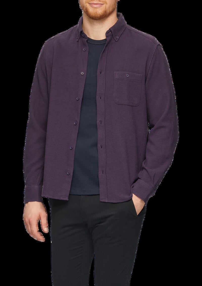 Regular Fit: Button-down-Hemd aus Strukturware