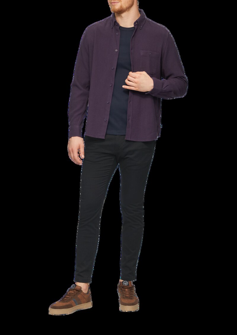 Regular Fit: Button-down-Hemd aus Strukturware