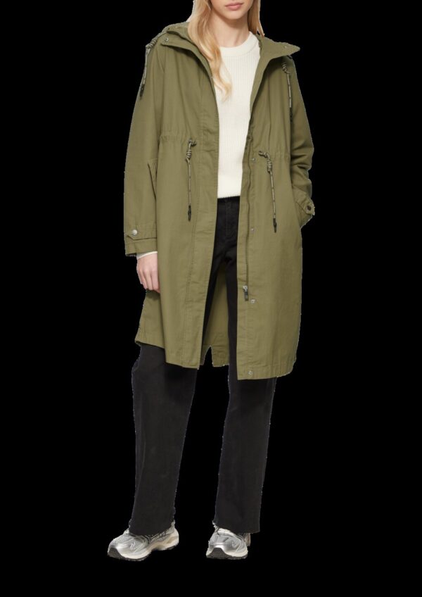 Kapuzenparka aus Baumwolle mit Tunnelzug in der Taille