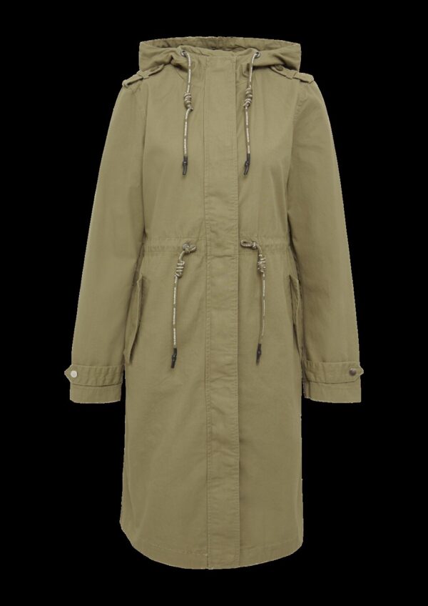 Kapuzenparka aus Baumwolle mit Tunnelzug in der Taille