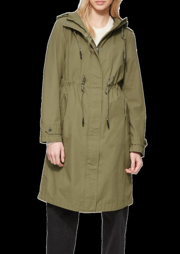 Kapuzenparka aus Baumwolle mit Tunnelzug in der Taille