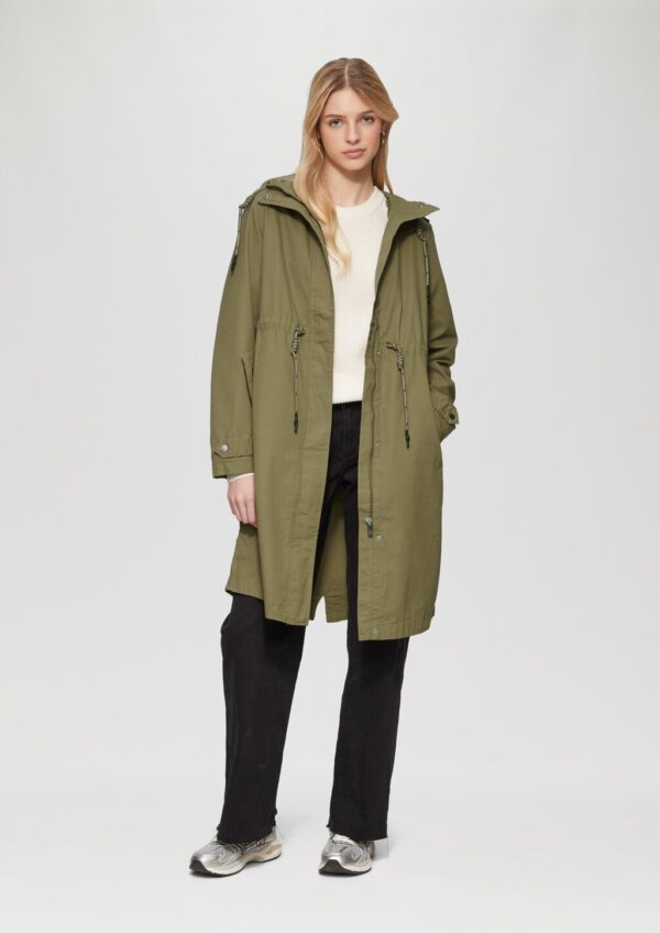 Kapuzenparka aus Baumwolle mit Tunnelzug in der Taille