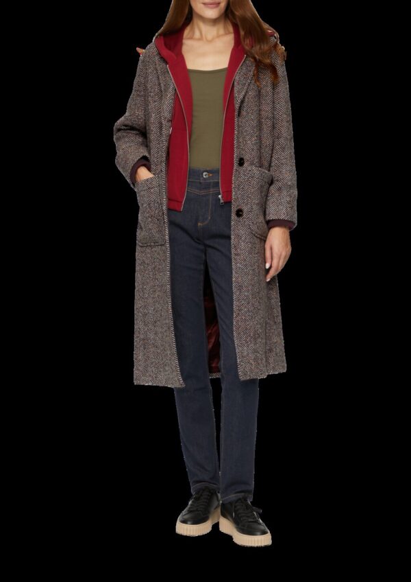 Wollmantel im Relaxed Fit mit Rippbündchen