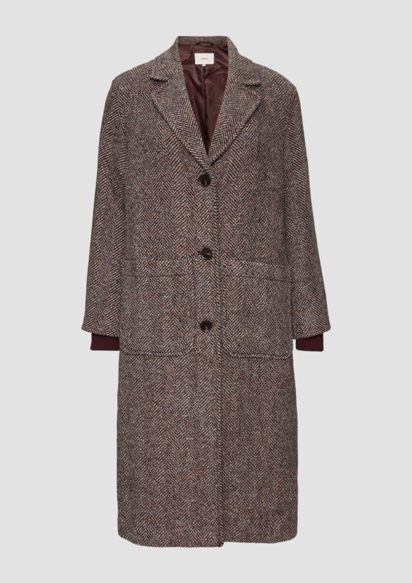 Wollmantel im Relaxed Fit mit Rippbündchen