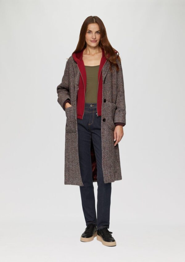 Wollmantel im Relaxed Fit mit Rippbündchen