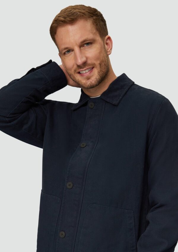 Canvas-Jacke mit Cordkragen