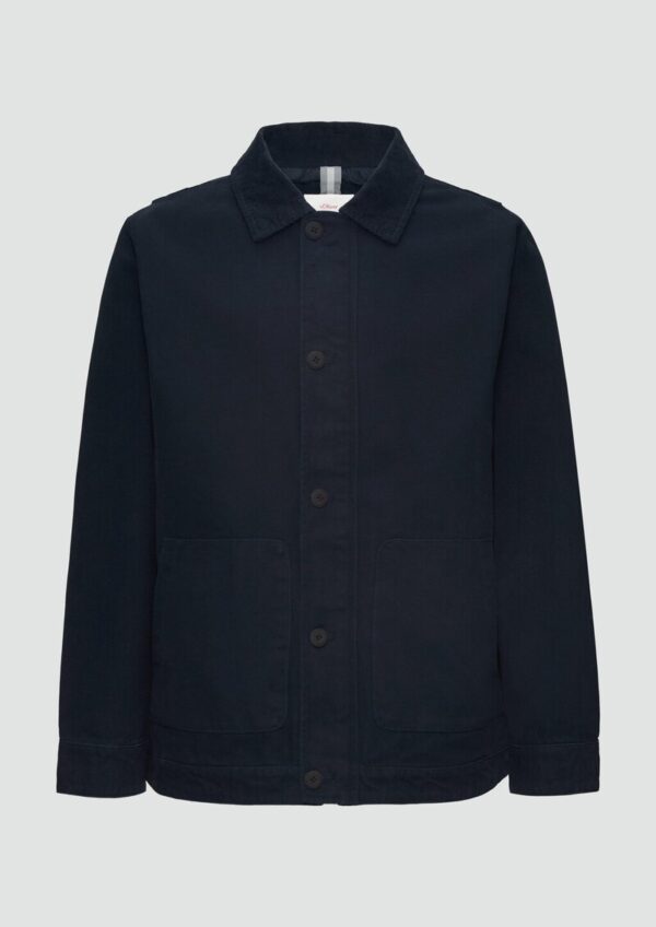 Canvas-Jacke mit Cordkragen