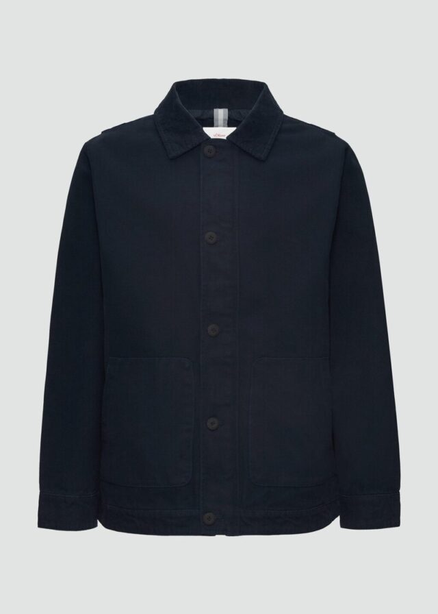 Canvas-Jacke mit Cordkragen