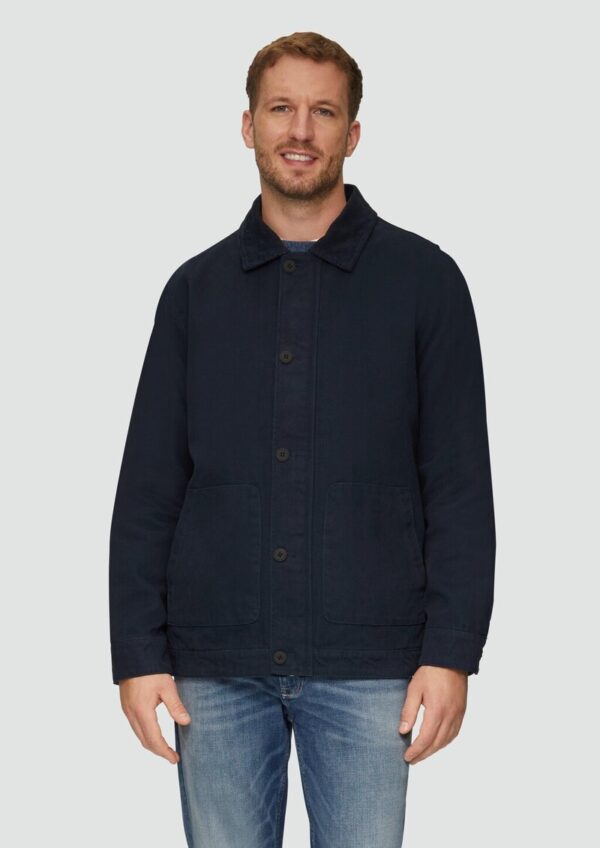 Canvas-Jacke mit Cordkragen