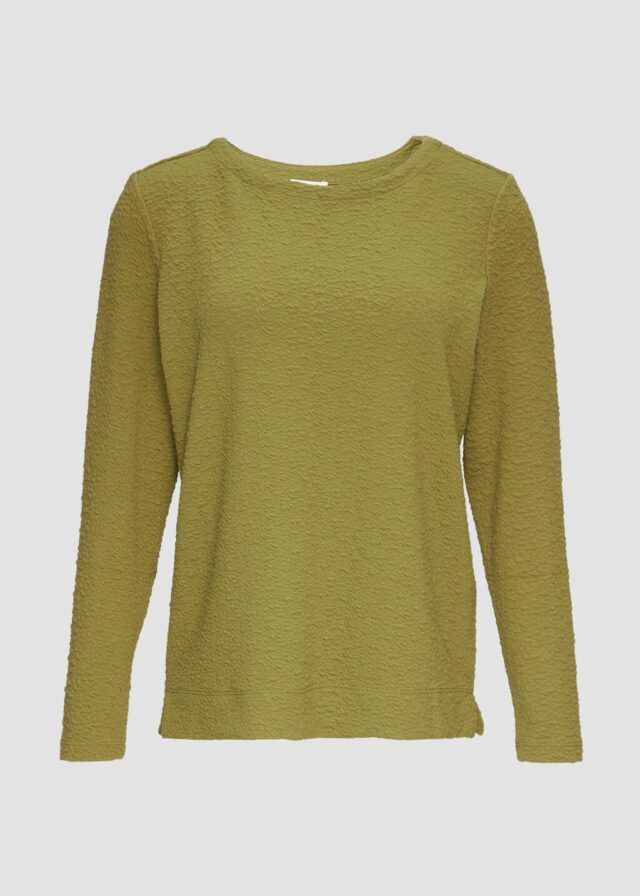 Strukturiertes Sweatshirt mit Rundhalsausschnitt