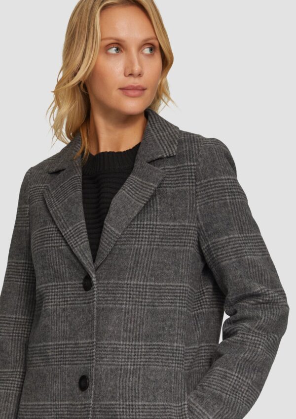 Karierter Mantel aus Wollmix
