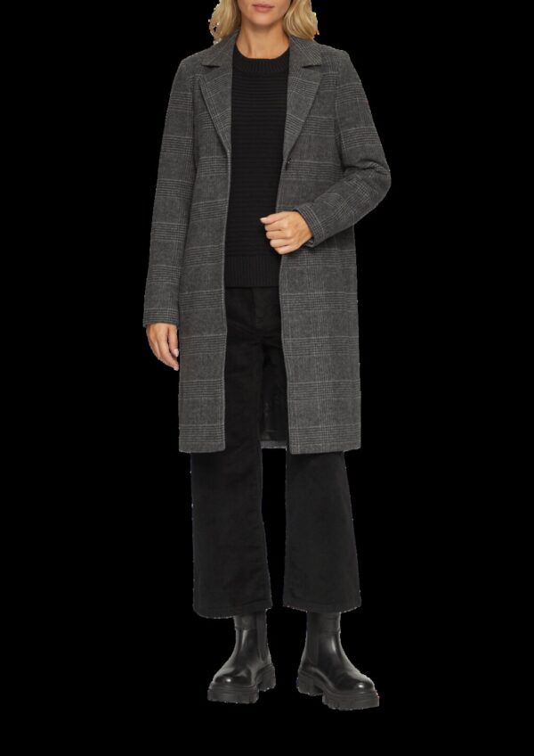 Karierter Mantel aus Wollmix
