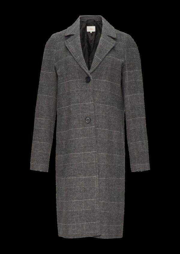 Karierter Mantel aus Wollmix