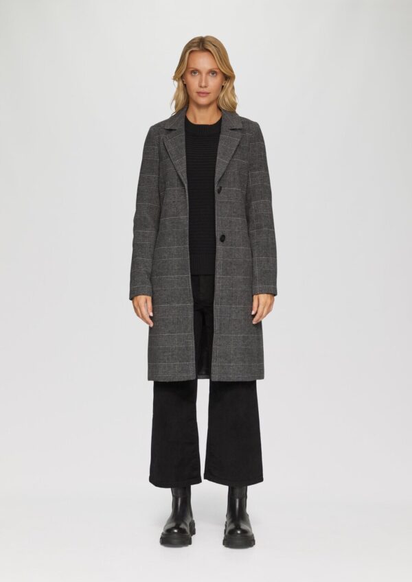 Karierter Mantel aus Wollmix