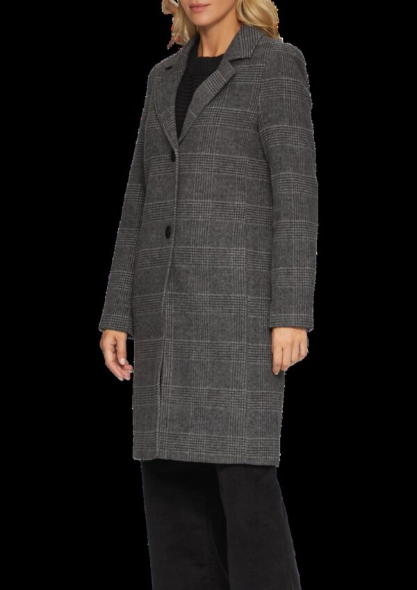 Karierter Mantel aus Wollmix