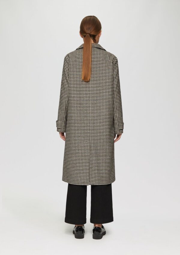 Mantel aus Wollmix mit Hahnentrittmuster