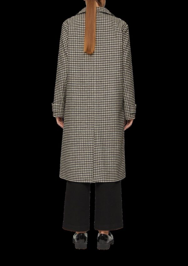Mantel aus Wollmix mit Hahnentrittmuster