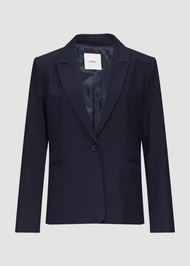 Taillierter Blazer mit Waffelpiqué-Struktur