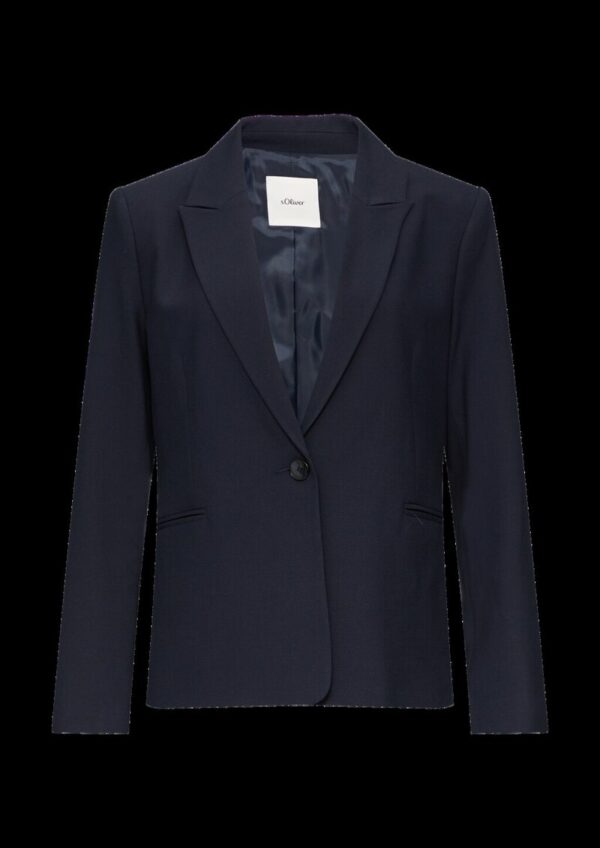 Taillierter Blazer mit Waffelpiqué-Struktur