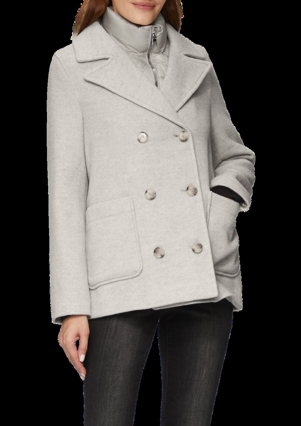 Cabanjacke im Materialmix mit herausnehmbarem Einsatz