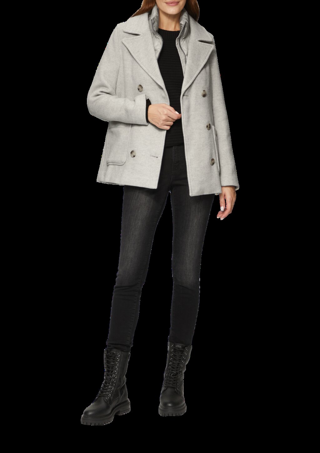 Cabanjacke im Materialmix mit herausnehmbarem Einsatz