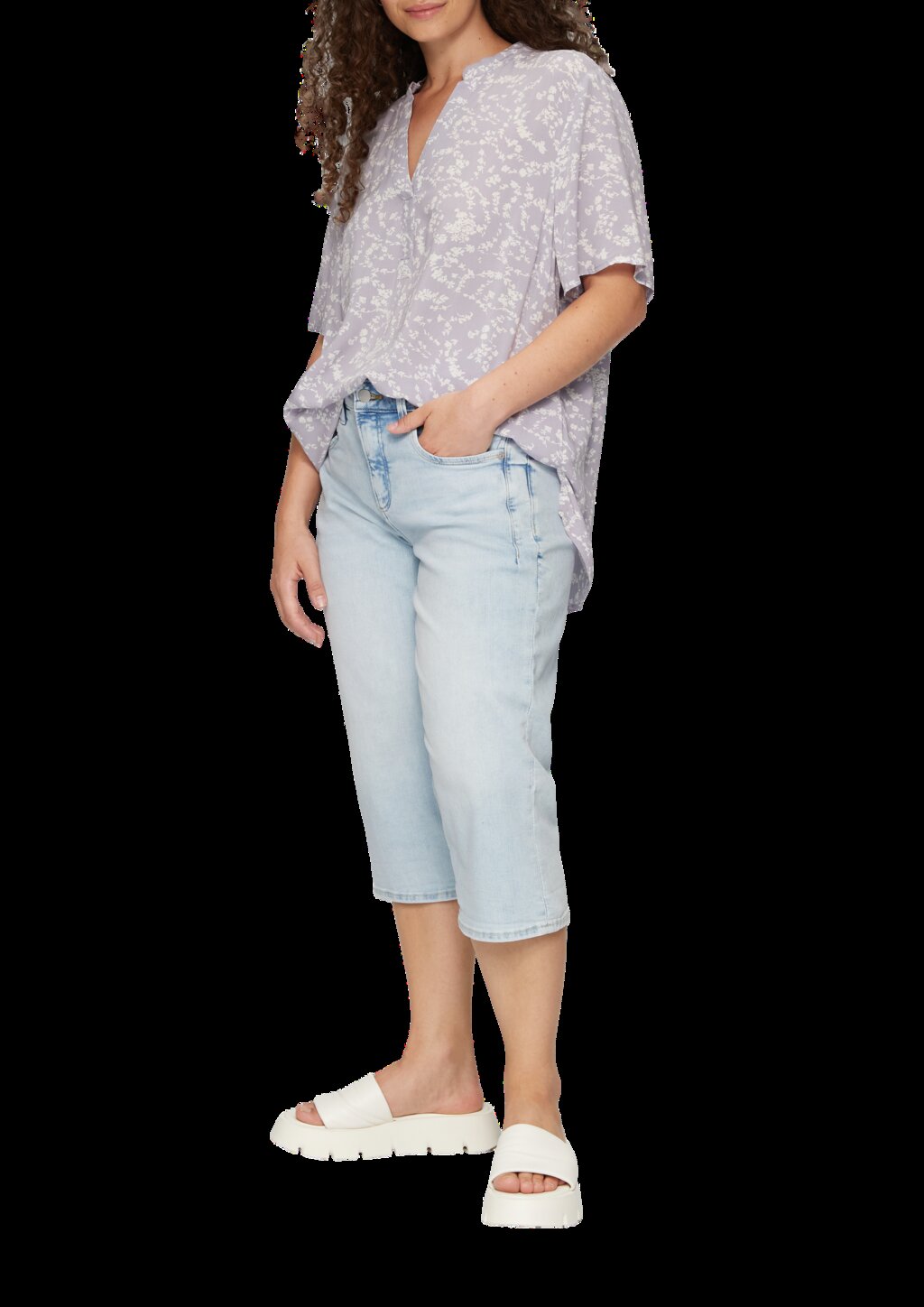 Gemusterte Tunikabluse aus Viskose