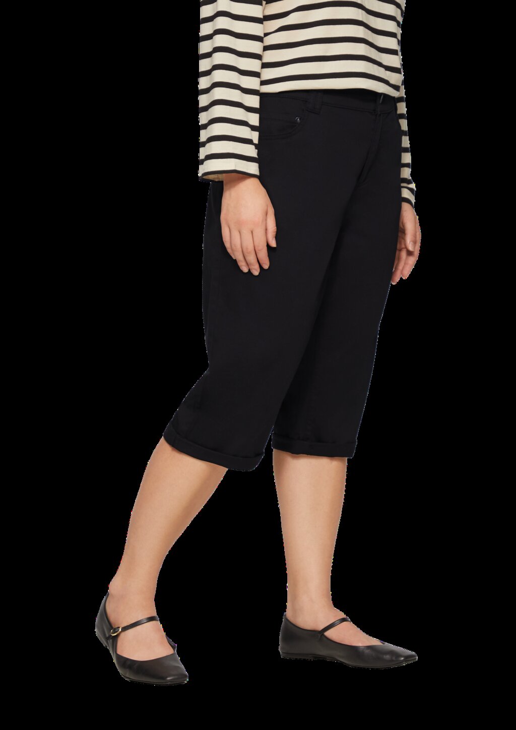 Elastische Capri-Hose aus Baumwoll-Satin