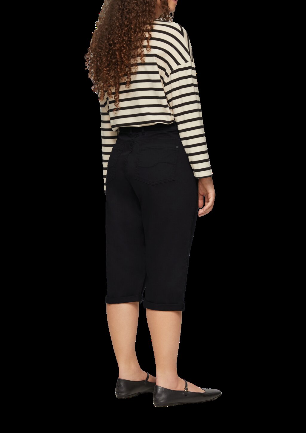 Elastische Capri-Hose aus Baumwoll-Satin