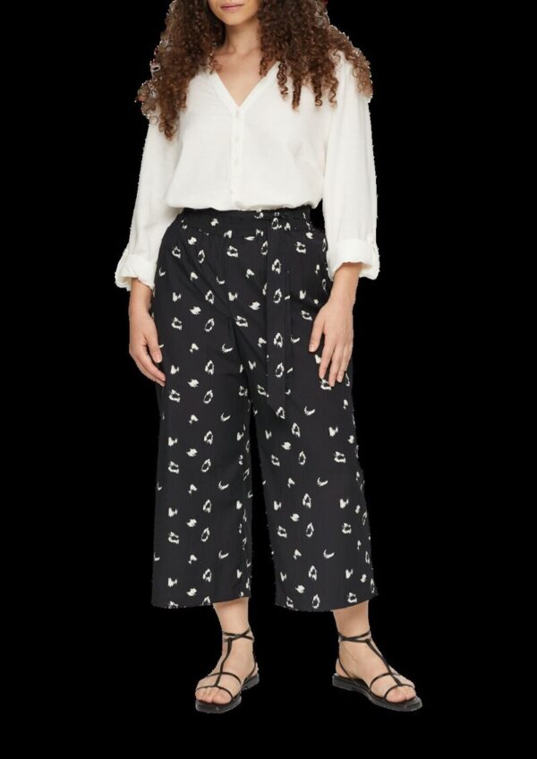 Kurze Schlupfhose mit Bindeband und Elastikbund