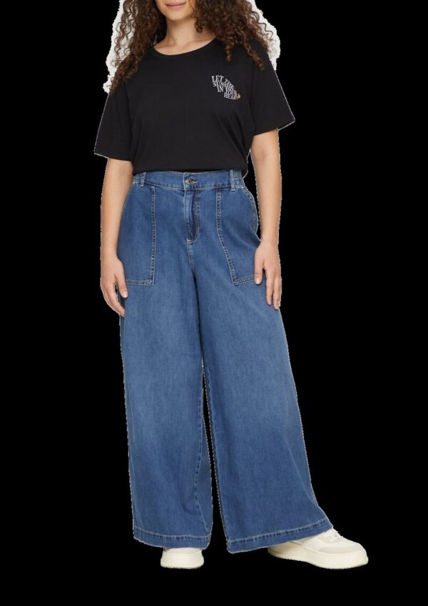 Jeans / Mid Rise / Wide Leg / Elastischer Bund
