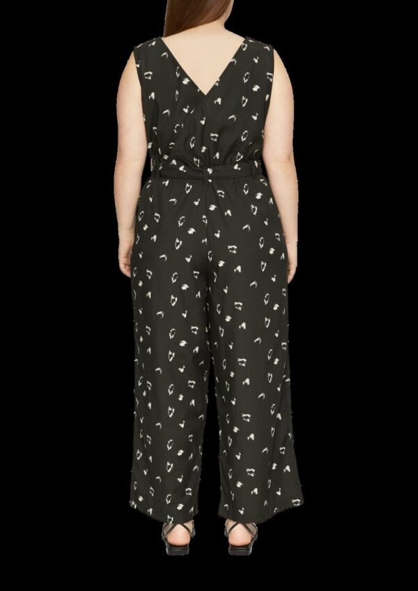 Ärmelloser Jumpsuit mit Eingrifftaschen und Bindeband