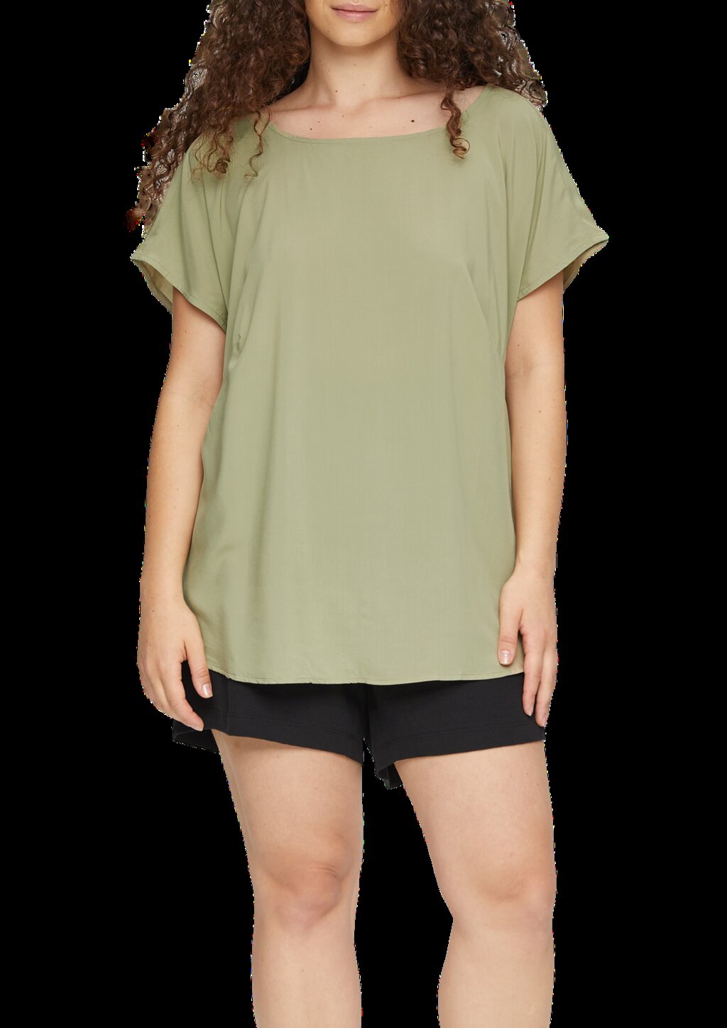 Oversized-Bluse mit überschnittenen Schultern und Teilungsnaht