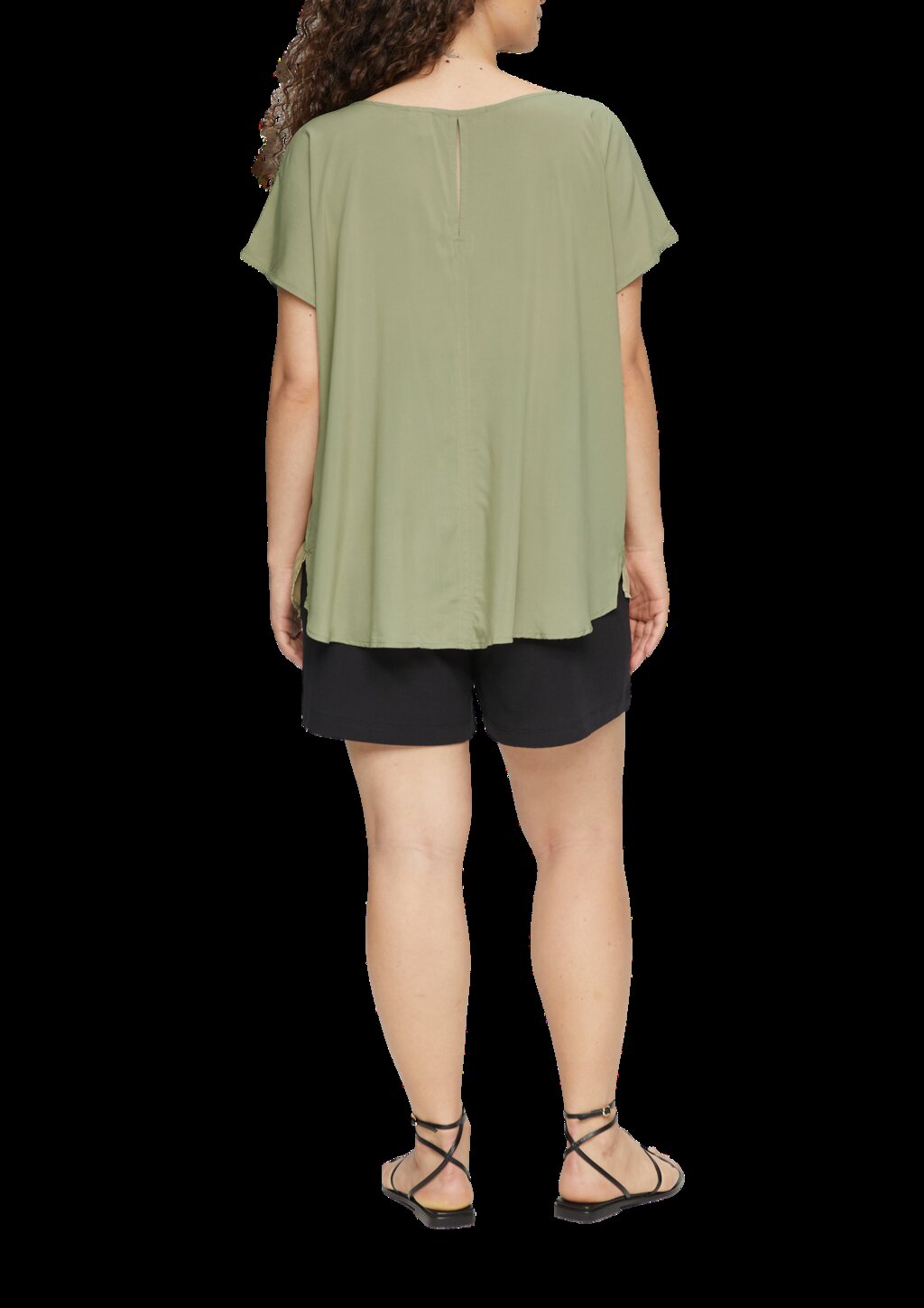 Oversized-Bluse mit überschnittenen Schultern und Teilungsnaht