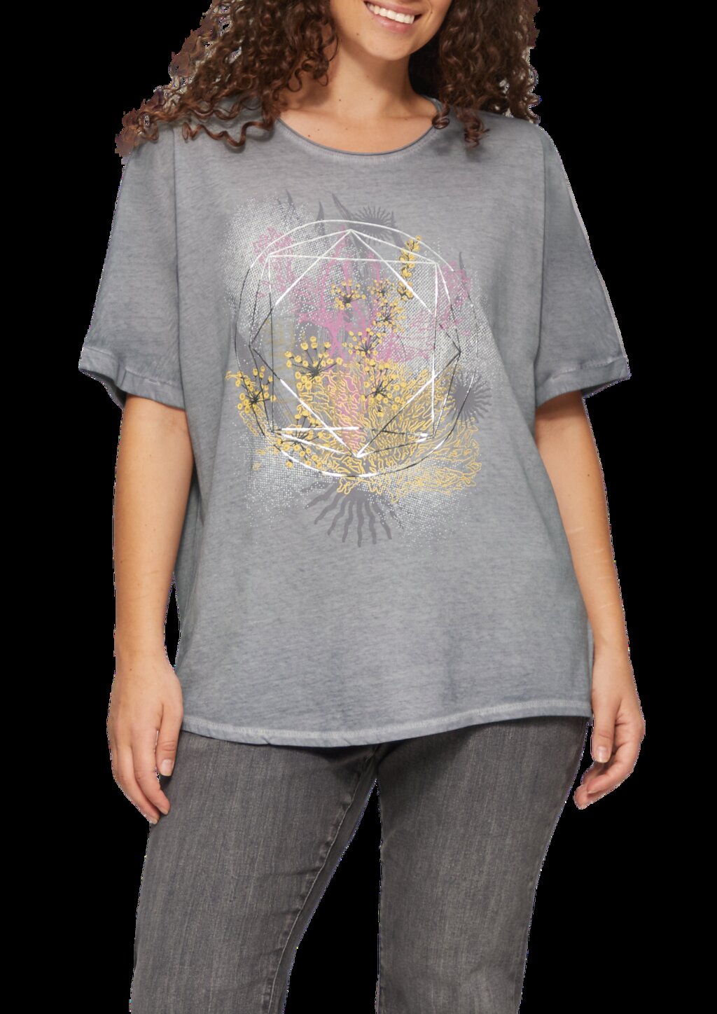 Oversize-Shirt mit Rundhalsausschnitt und Frontprint