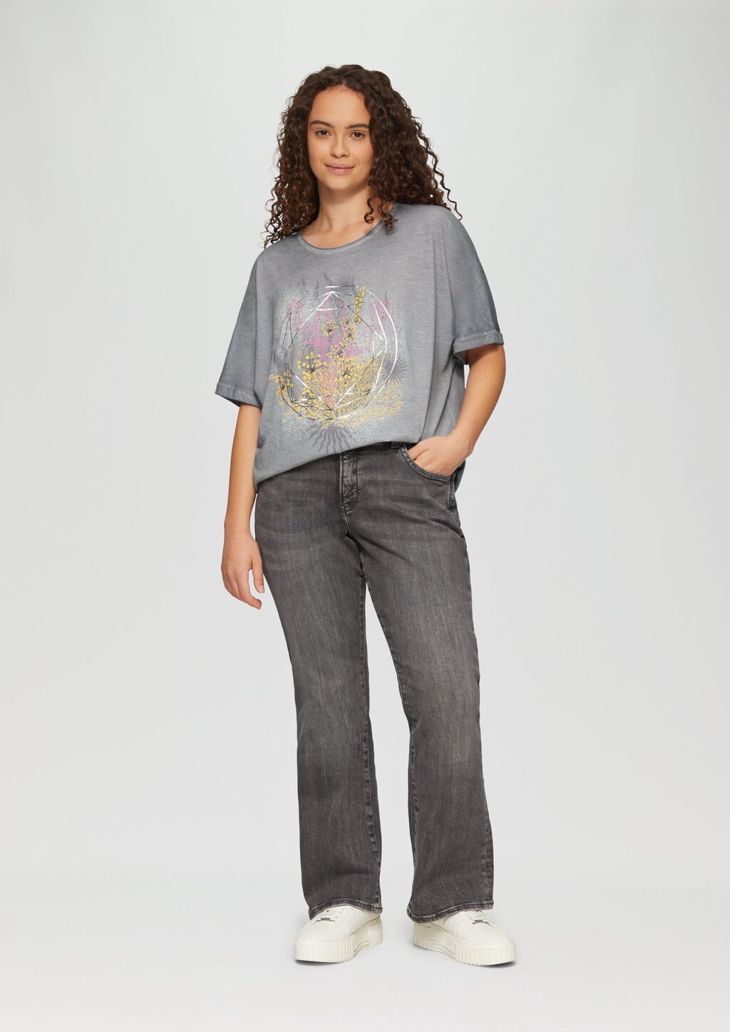 Oversize-Shirt mit Rundhalsausschnitt und Frontprint