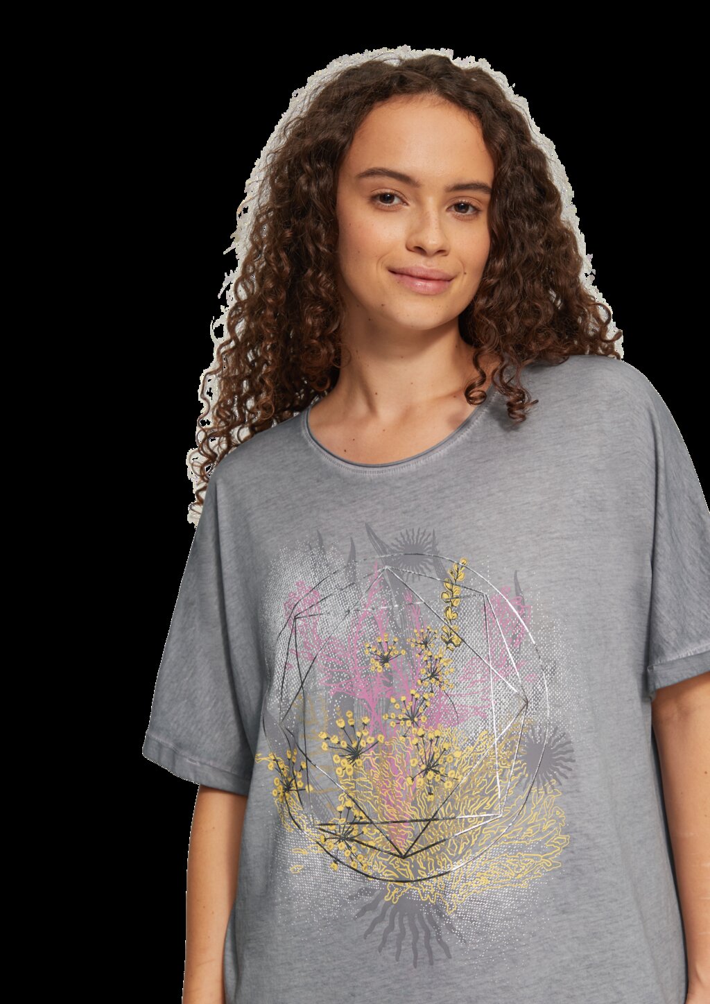 Oversize-Shirt mit Rundhalsausschnitt und Frontprint