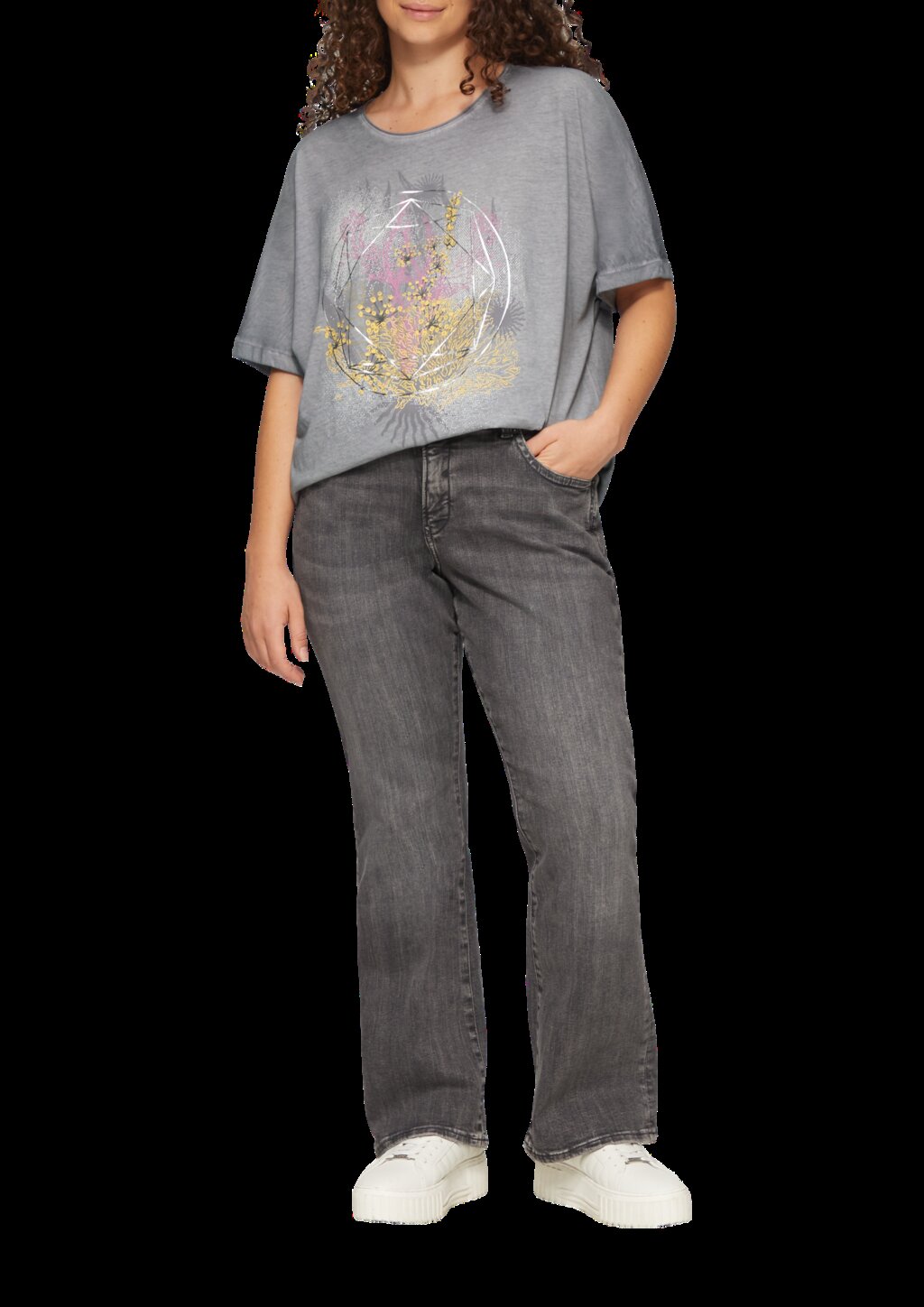 Oversize-Shirt mit Rundhalsausschnitt und Frontprint