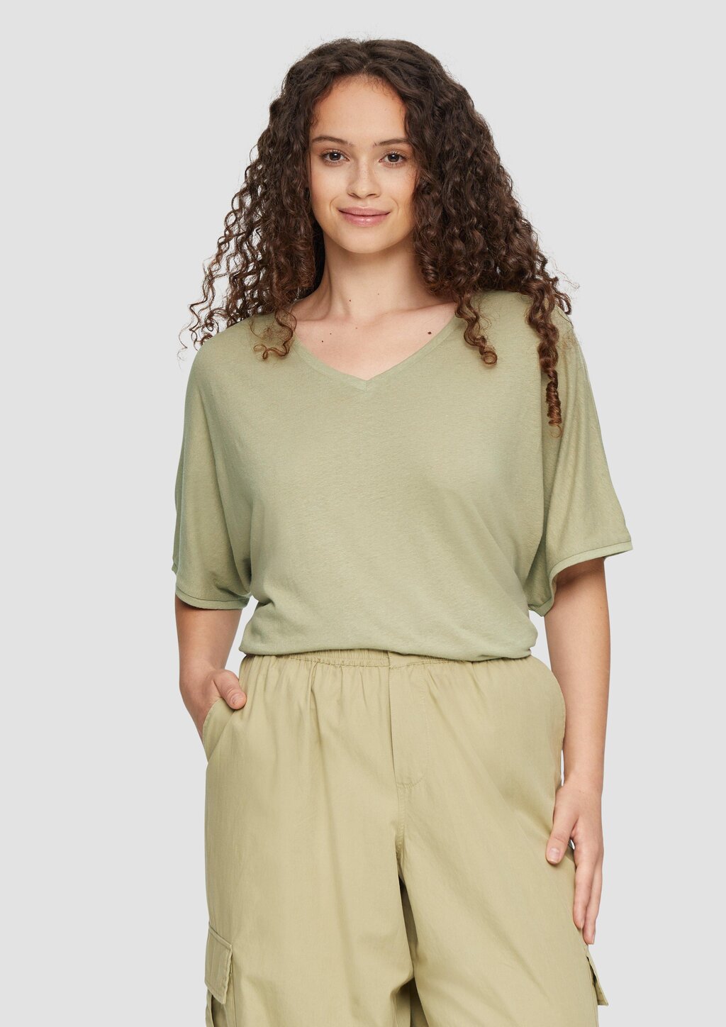 T-Shirt aus Leinenmix im Relaxed Fit