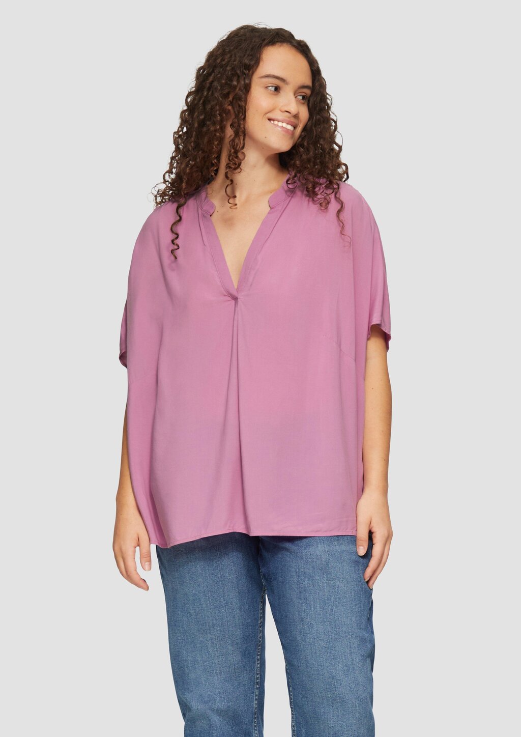 Loose-Fit-Bluse mit Stehkragen