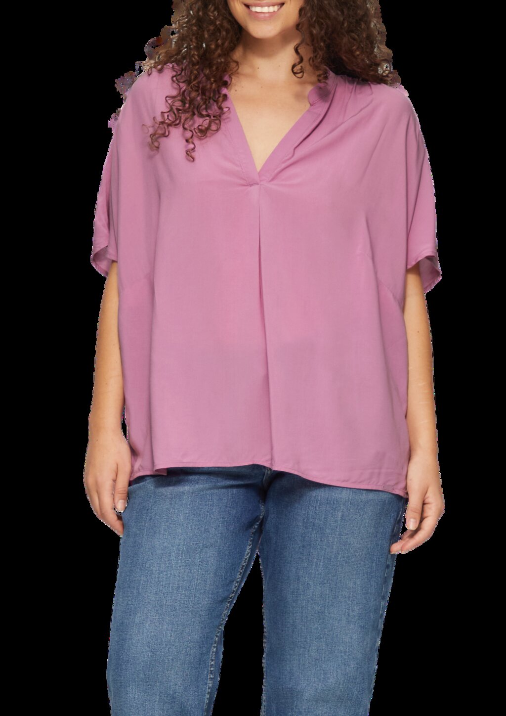 Loose-Fit-Bluse mit Stehkragen