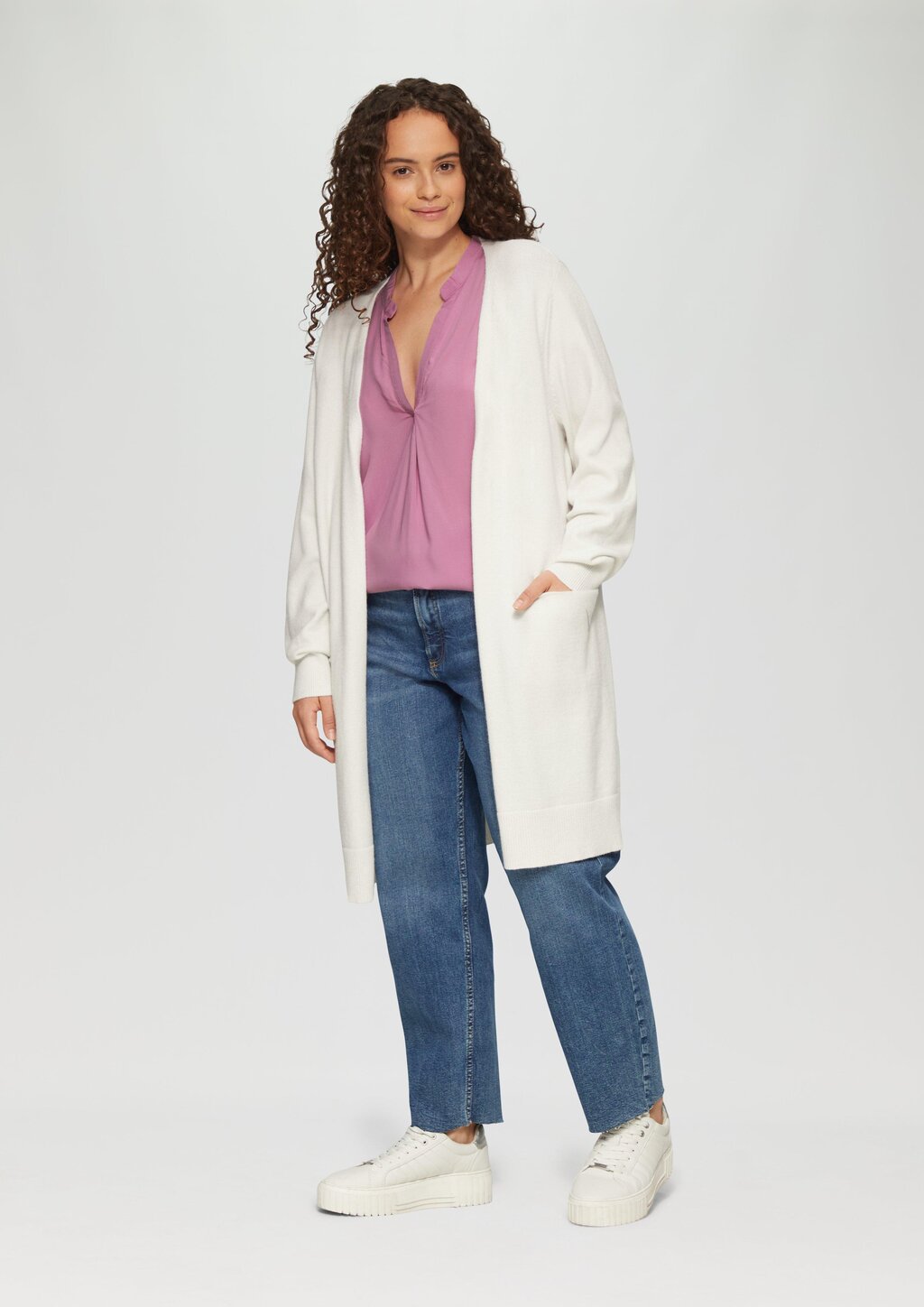 Loose-Fit-Bluse mit Stehkragen