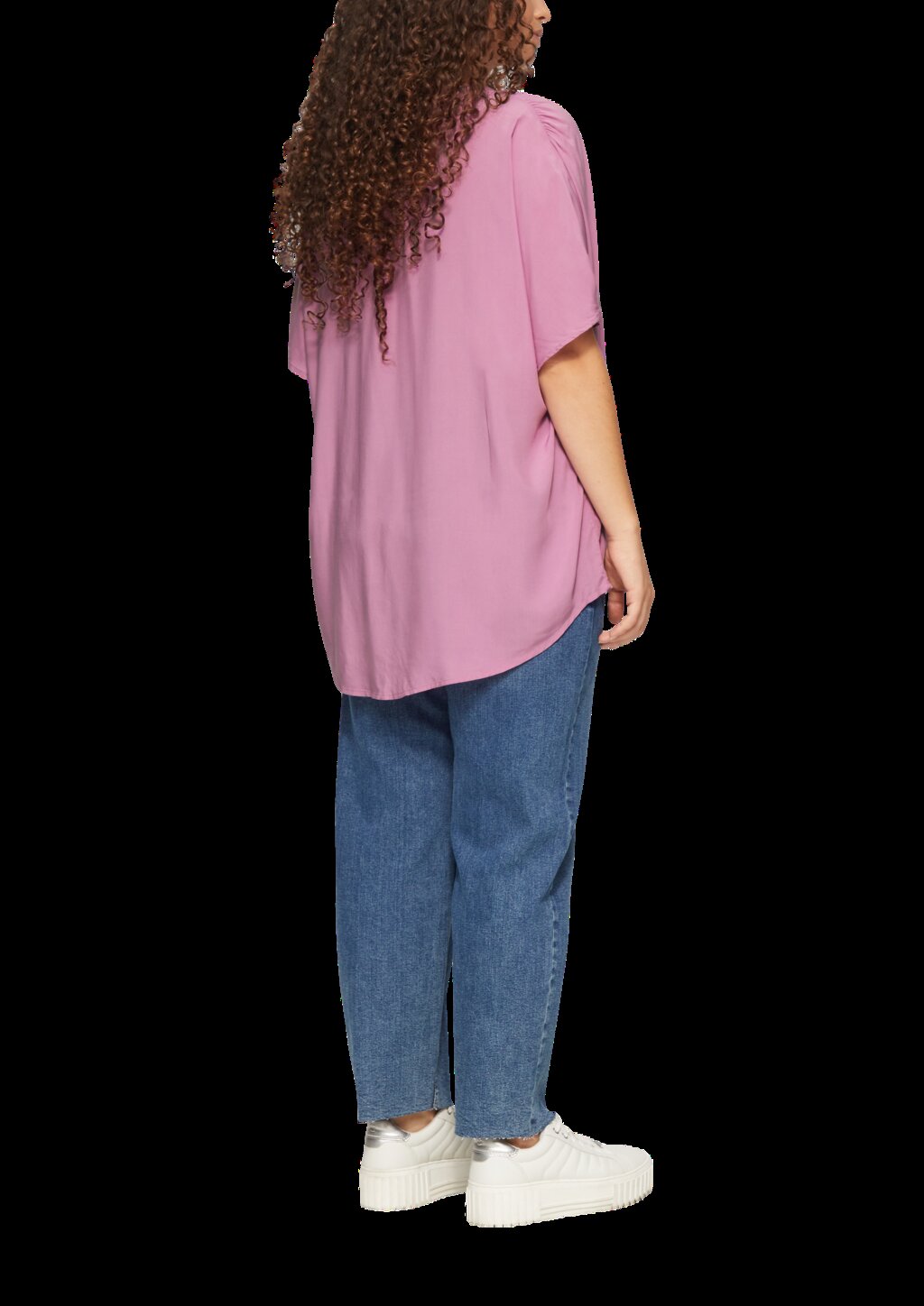 Loose-Fit-Bluse mit Stehkragen