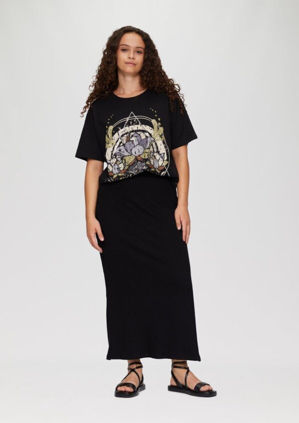 Elastischer Maxirock mit Rippstruktur